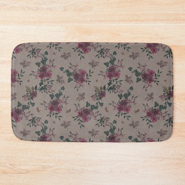 Item preview, Winter Watercolor burgundy Floral Woodland Botanical Fabric designed and sold by Designs by christel_treiber.