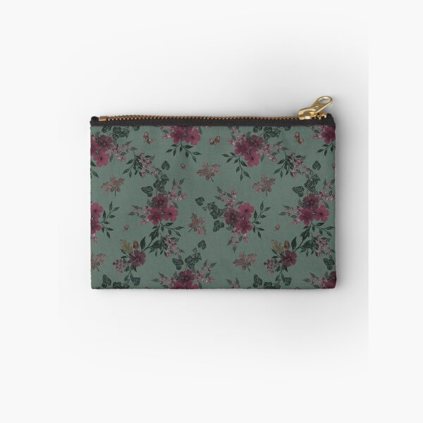 Item preview, Winter Watercolor burgundy Floral Woodland Botanical Fabric designed and sold by Designs by christel_treiber.