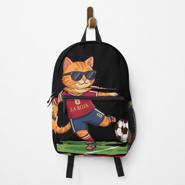 Item preview, Spain Soccer Cat Shooting — La Roja Number 8 Cartoon designed and sold by David Mateo ArtWorks.