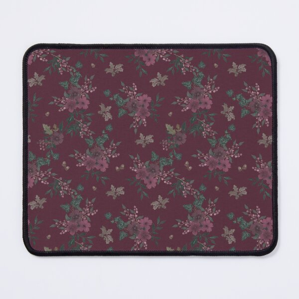 Item preview, Winter Watercolor burgundy Floral Woodland Botanical Fabric designed and sold by Designs by christel_treiber.