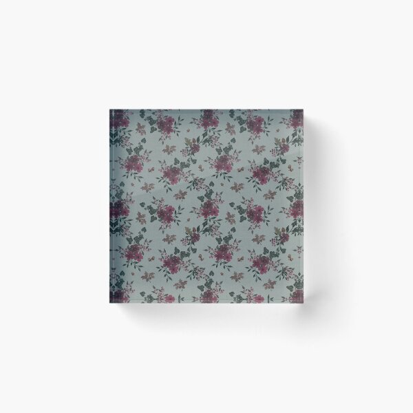 Item preview, Winter Watercolor burgundy Floral Woodland Botanical Fabric designed and sold by Designs by christel_treiber.