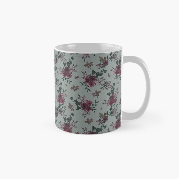 Item preview, Winter Watercolor burgundy Floral Woodland Botanical Fabric designed and sold by Designs by christel_treiber.