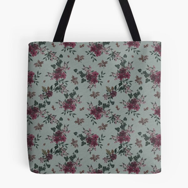 Item preview, Winter Watercolor burgundy Floral Woodland Botanical Fabric designed and sold by Designs by christel_treiber.