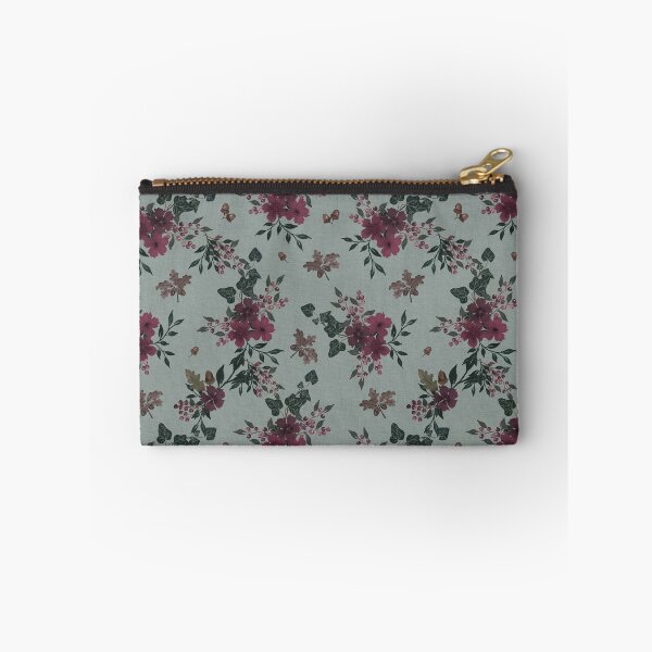 Item preview, Winter Watercolor burgundy Floral Woodland Botanical Fabric designed and sold by Designs by christel_treiber.
