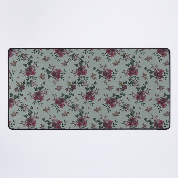 Item preview, Winter Watercolor burgundy Floral Woodland Botanical Fabric designed and sold by Designs by christel_treiber.