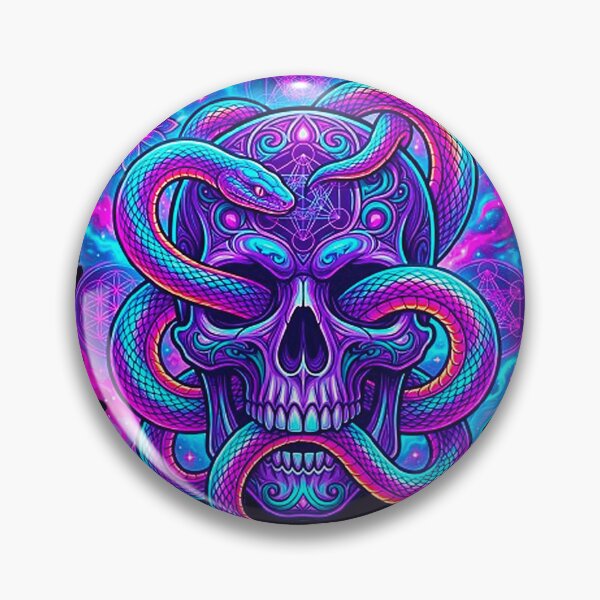 Item preview, Psychedelic Cosmic Snake Skull - Neon Sacred Geometry Graphic designed and sold by MT-Hub | Cute Aesthetic Art, Stickers & Phone Cases.
