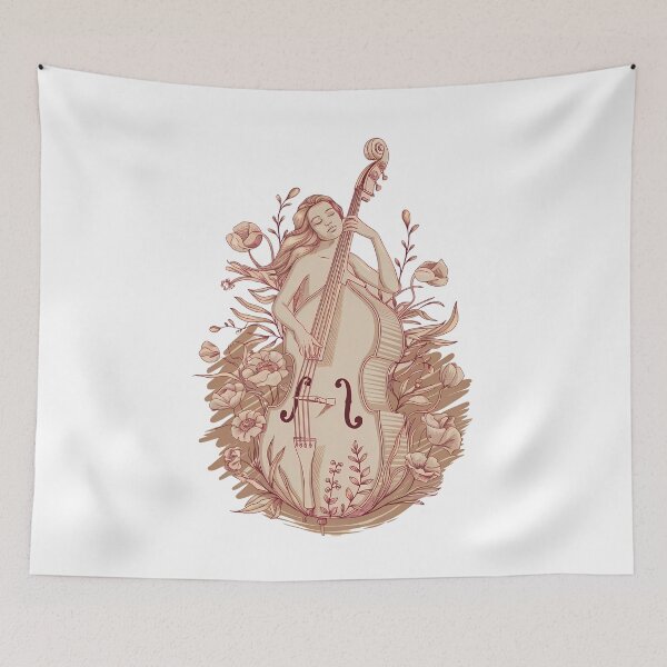 Item preview, Woman with a Double Bass - International Jazz Day designed and sold by Art-Arcade6.