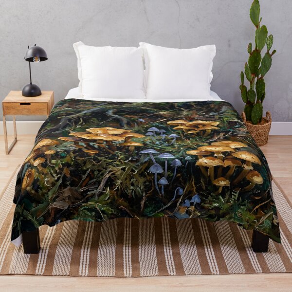Item preview, Enchanted Forest Mushrooms Painting – Mystical Woodland Fungi Nature Art designed and sold by cr6zym1nd.