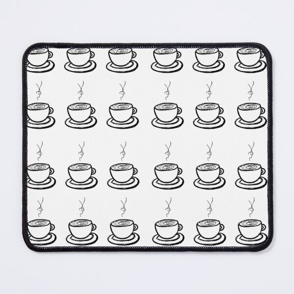 Item preview, Hand Drawn Coffee Cup Pattern - Black and White Sketch Print designed and sold by PabloRealePH.