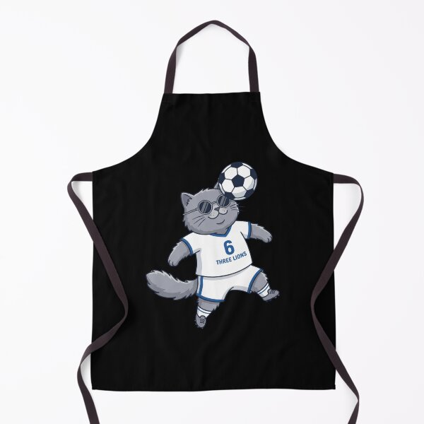 Item preview, England Soccer Cat Header — Three Lions Number 6 Cartoon designed and sold by David Mateo ArtWorks.