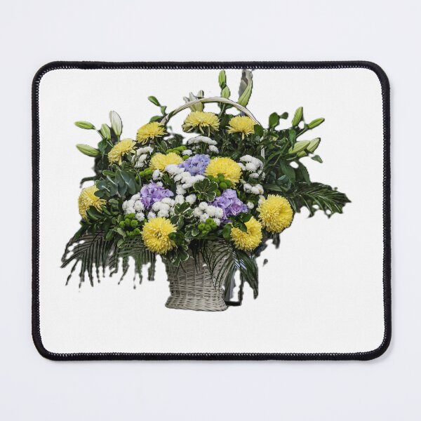 Item preview, basket yellow chrysanthemums designed and sold by MeadowMagicDesigns.