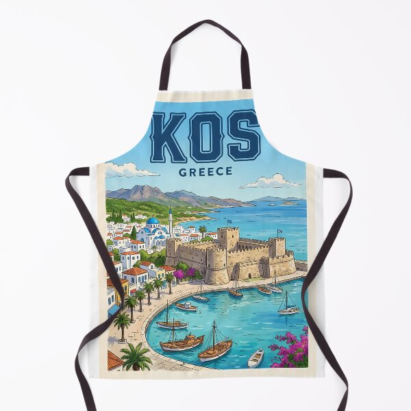 Item preview, Kos Greece Illustrated Travel Poster designed and sold by Ar0undTheW0rld.