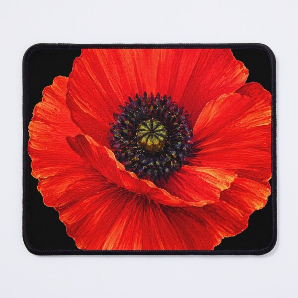 Item preview, Red Poppy Acrylic Painting | Vibrant Botanical Flower Art designed and sold by ColorSplash123.