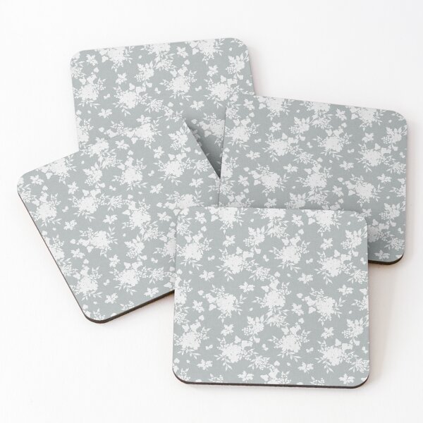 Item preview, Off-White Botanical Silhouette Floral on blue grey Neutral Cottagecore designed and sold by Designs by christel_treiber.