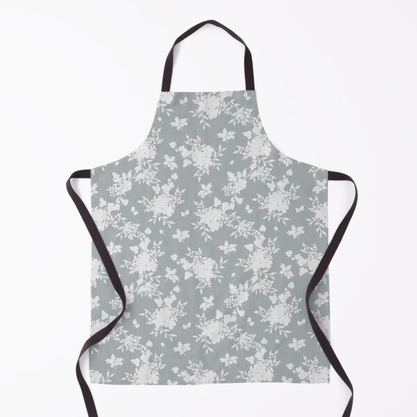 Item preview, Off-White Botanical Silhouette Floral on blue grey Neutral Cottagecore designed and sold by Designs by christel_treiber.