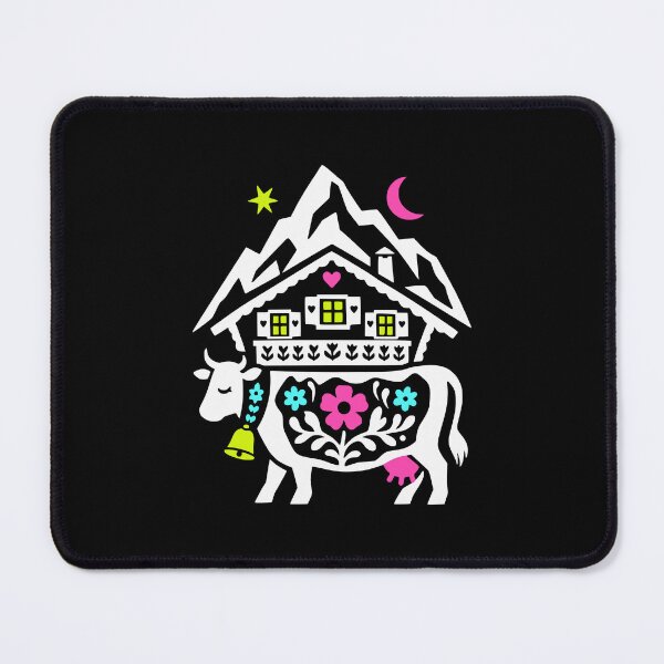 Item preview, Alpine Cow Mountain House Folk Art designed and sold by AntiqueImages.