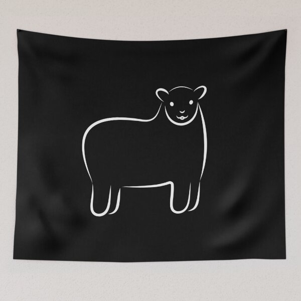 Item preview, Line Art Sheep Illustration - Dark Background designed and sold by OG-Graphics.