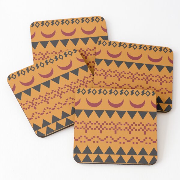 Item preview, Tribal Moon, Land and Sea Print - Fiery Red, Orange and Black designed and sold by Daniel Bevis Design.