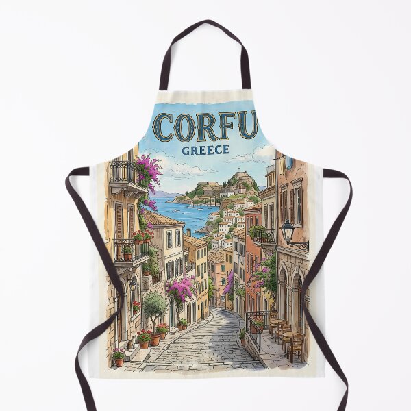 Item preview, Corfu Greece Illustrated Travel Poster designed and sold by Ar0undTheW0rld.