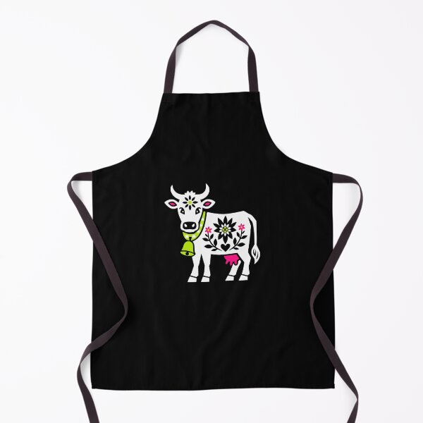 Item preview, Floral Alpine Cow Folk Art Design designed and sold by AntiqueImages.