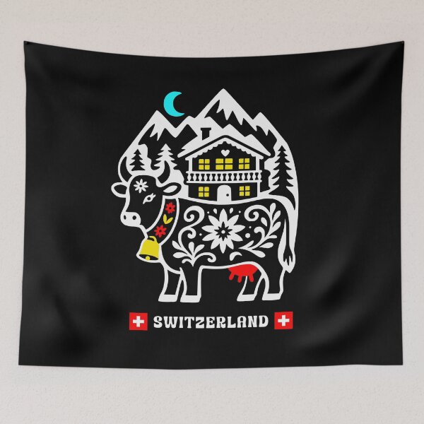 Item preview, Swiss Alpine Cow Lover Switzerland Travel designed and sold by AntiqueImages.