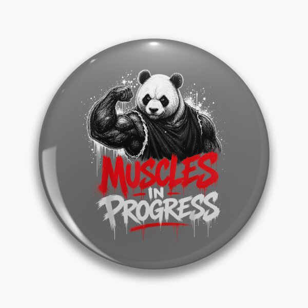 Item preview, Panda Muscles in Progress Funny Workout Panda Gym Fitness designed and sold by KristineLi.