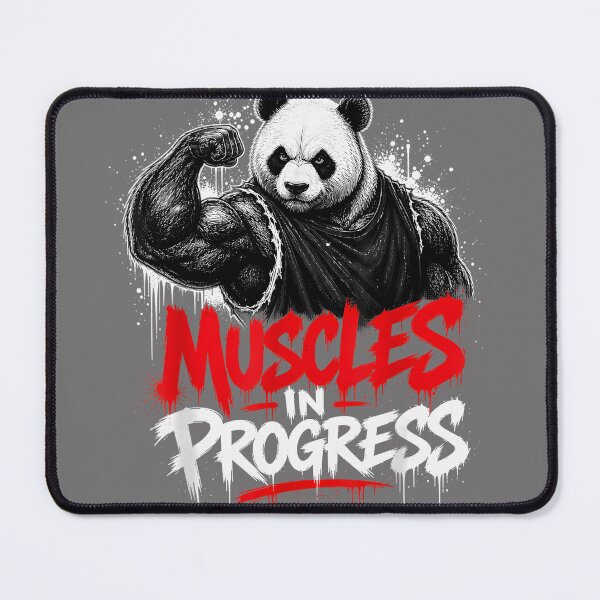Item preview, Panda Muscles in Progress Funny Workout Panda Gym Fitness designed and sold by KristineLi.