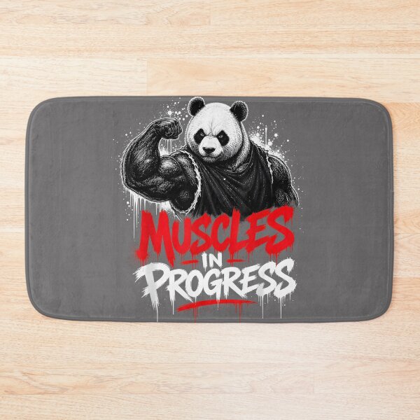 Item preview, Panda Muscles in Progress Funny Workout Panda Gym Fitness designed and sold by KristineLi.