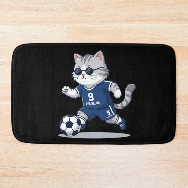 Item preview, France Soccer Cat Sprinting — Les Bleus Number 9 Cartoon designed and sold by David Mateo ArtWorks.
