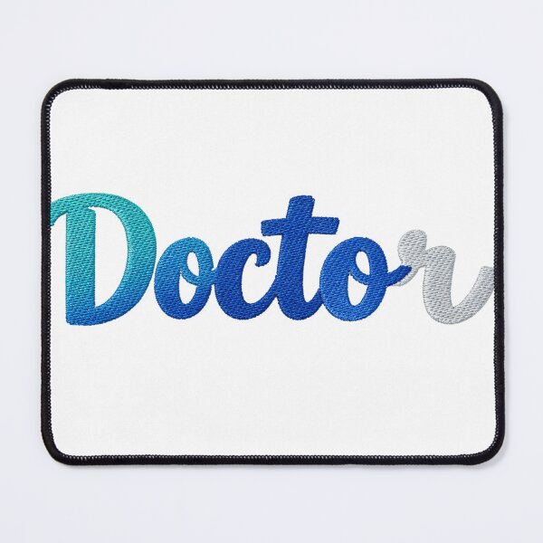 Item preview, Doctor Script Typography Logo | Blue Gradient Embroidered Text Design Main Tag designed and sold by Zebaiche.