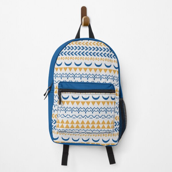 Item preview, Tribal Moon, Land and Sea Print - Greek Blue, Gold and White designed and sold by Daniel Bevis Design.