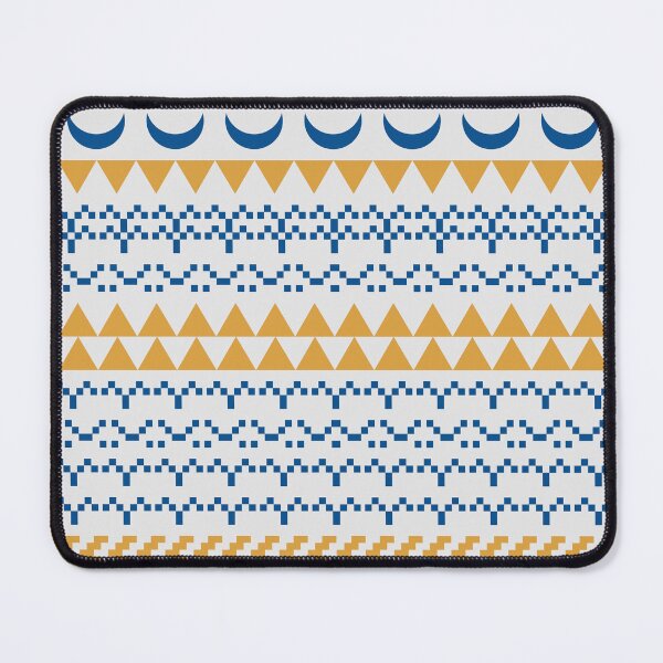 Item preview, Tribal Moon, Land and Sea Print - Greek Blue, Gold and White designed and sold by Daniel Bevis Design.