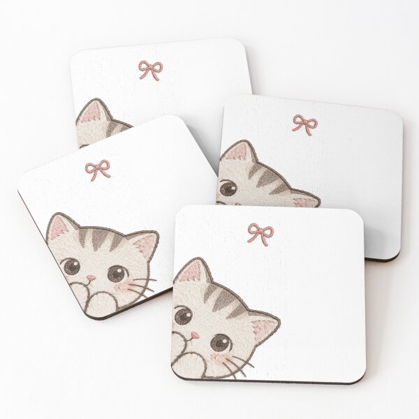 Item preview, Cute Peekaboo Cat Kawaii Illustration designed and sold by Chromaluxe.