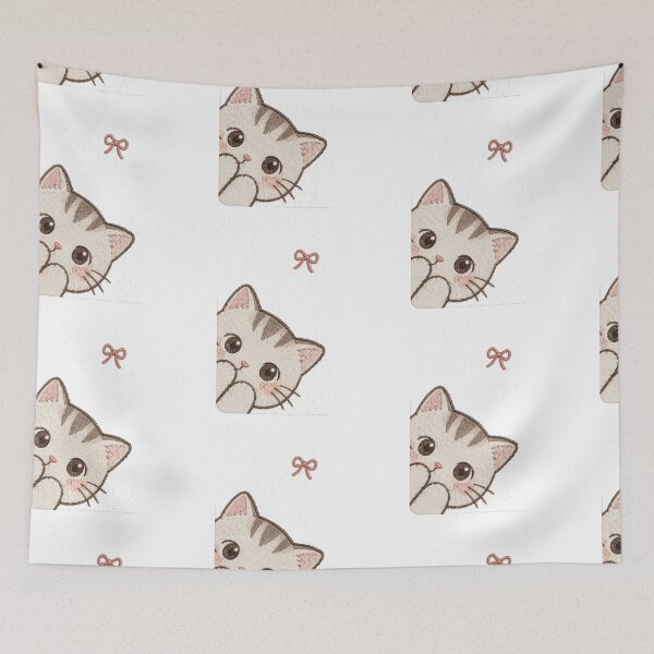 Item preview, Cute Peekaboo Cat Kawaii Illustration designed and sold by Chromaluxe.