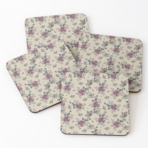 Item preview, Winter Watercolor Burgundy Floral Woodland Botanical Fabric designed and sold by Designs by christel_treiber.