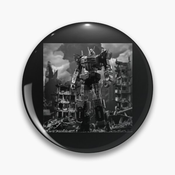 Item preview, Black and White Giant Mech Robot Apocalypse Art designed and sold by inkoutninja.