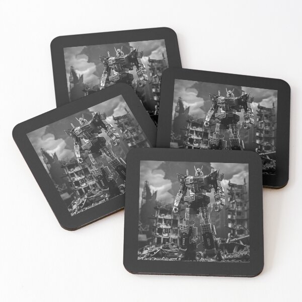 Item preview, Black and White Giant Mech Robot Apocalypse Art designed and sold by inkoutninja.