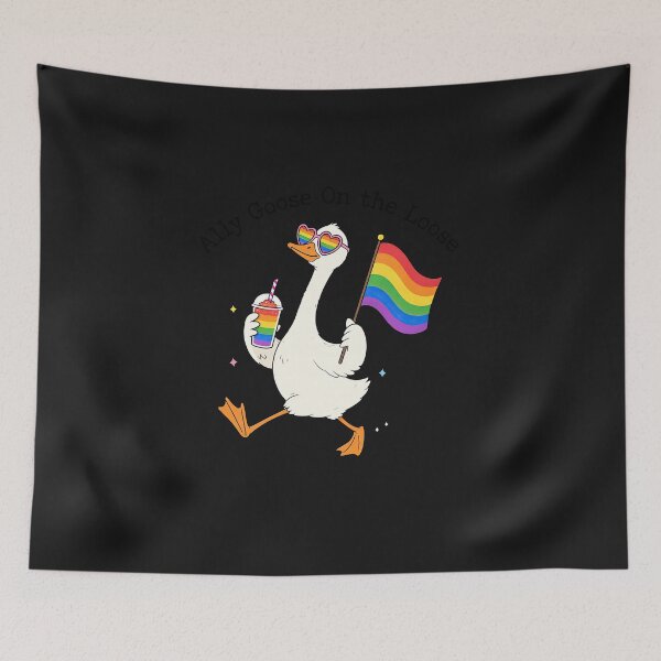 Item preview, Ally Goose On-the-Loose Rainbow Flag Funny LGBTQ Pride Month Comfort Colors designed and sold by FrankIsabel.