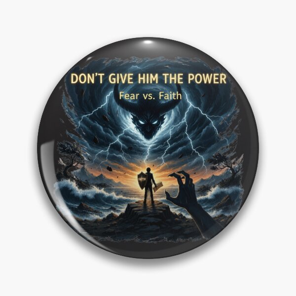 Item preview, Faith Over Fear – Don't Give Him the Power | Christian Spiritual Warfare Graphic designed and sold by TheDailyCross1.