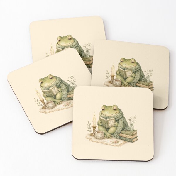Item preview, Cozy Library Frog Reading Frog designed and sold by The Silly goose country club.