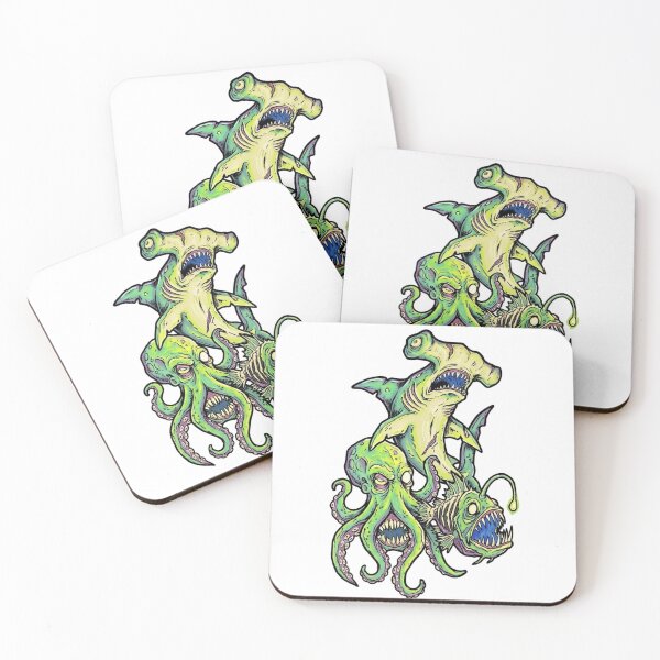 Item preview, Deep Sea Creature Stack — Shark Octopus Angler Fish designed and sold by MenaceBehavior.