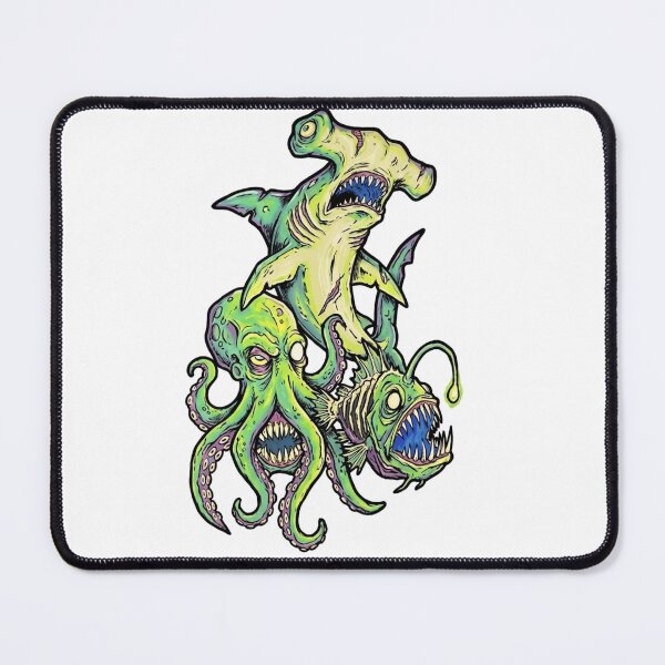 Item preview, Deep Sea Creature Stack — Shark Octopus Angler Fish designed and sold by MenaceBehavior.