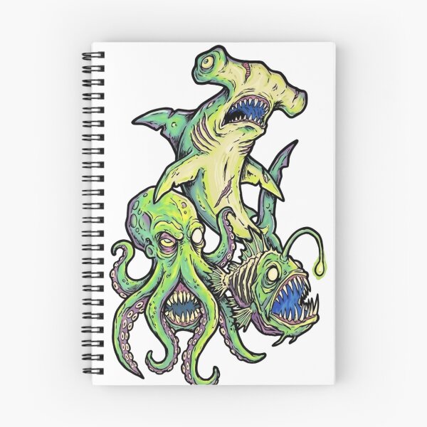 Item preview, Deep Sea Creature Stack — Shark Octopus Angler Fish designed and sold by MenaceBehavior.