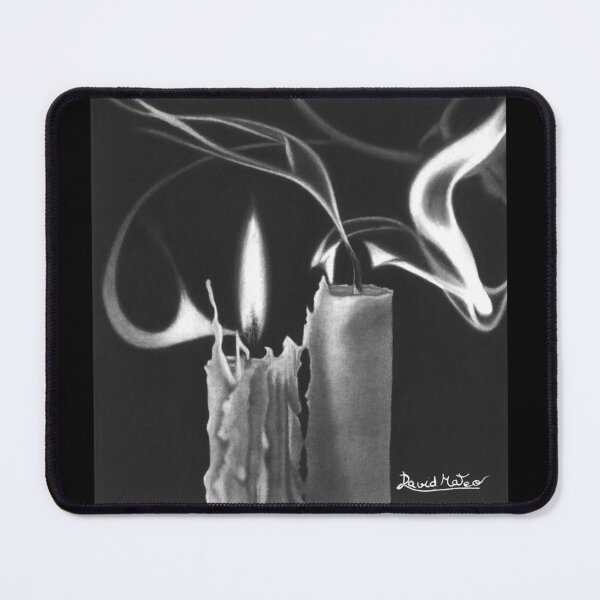 Item preview, Candles Flame Smoke — Hyperrealistic Charcoal Graphite Drawing designed and sold by David Mateo ArtWorks.
