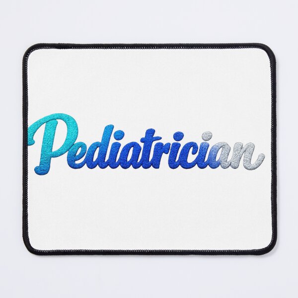 Item preview, Pediatrician Script Typography Logo | Blue Gradient Embroidered Text Design designed and sold by Zebaiche.