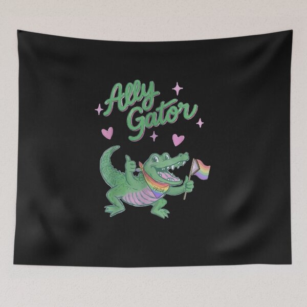 Item preview, Ally Gator Pride Month Rainbow Flag Gay LGBT Ally Alligator designed and sold by FrankIsabel.