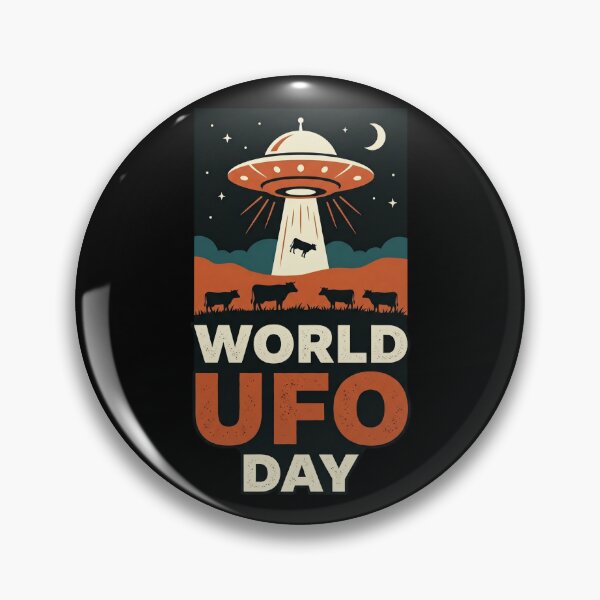 Item preview, World UFO Day Alien Abduction Cow designed and sold by dudelinart.