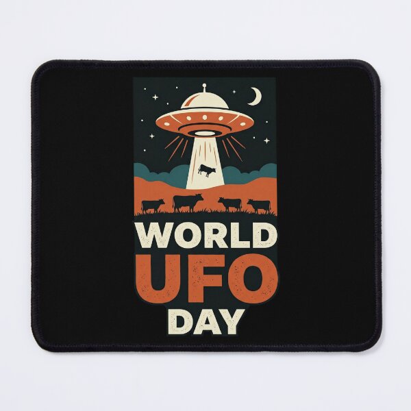 Item preview, World UFO Day Alien Abduction Cow designed and sold by dudelinart.