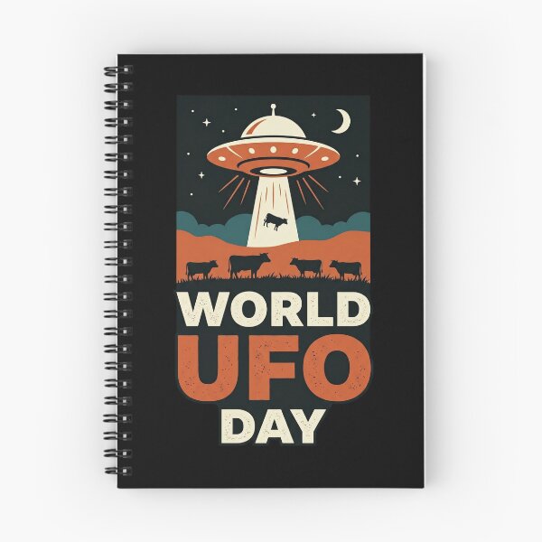 Item preview, World UFO Day Alien Abduction Cow designed and sold by dudelinart.