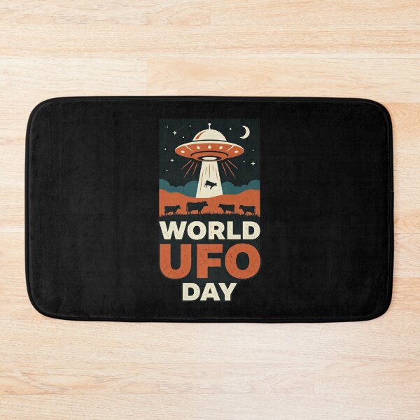 Item preview, World UFO Day Alien Abduction Cow designed and sold by dudelinart.